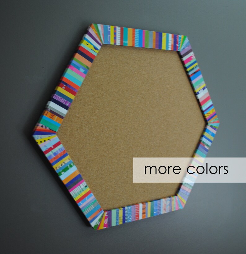 Large HEXAGON cork board made from recycled Etsy