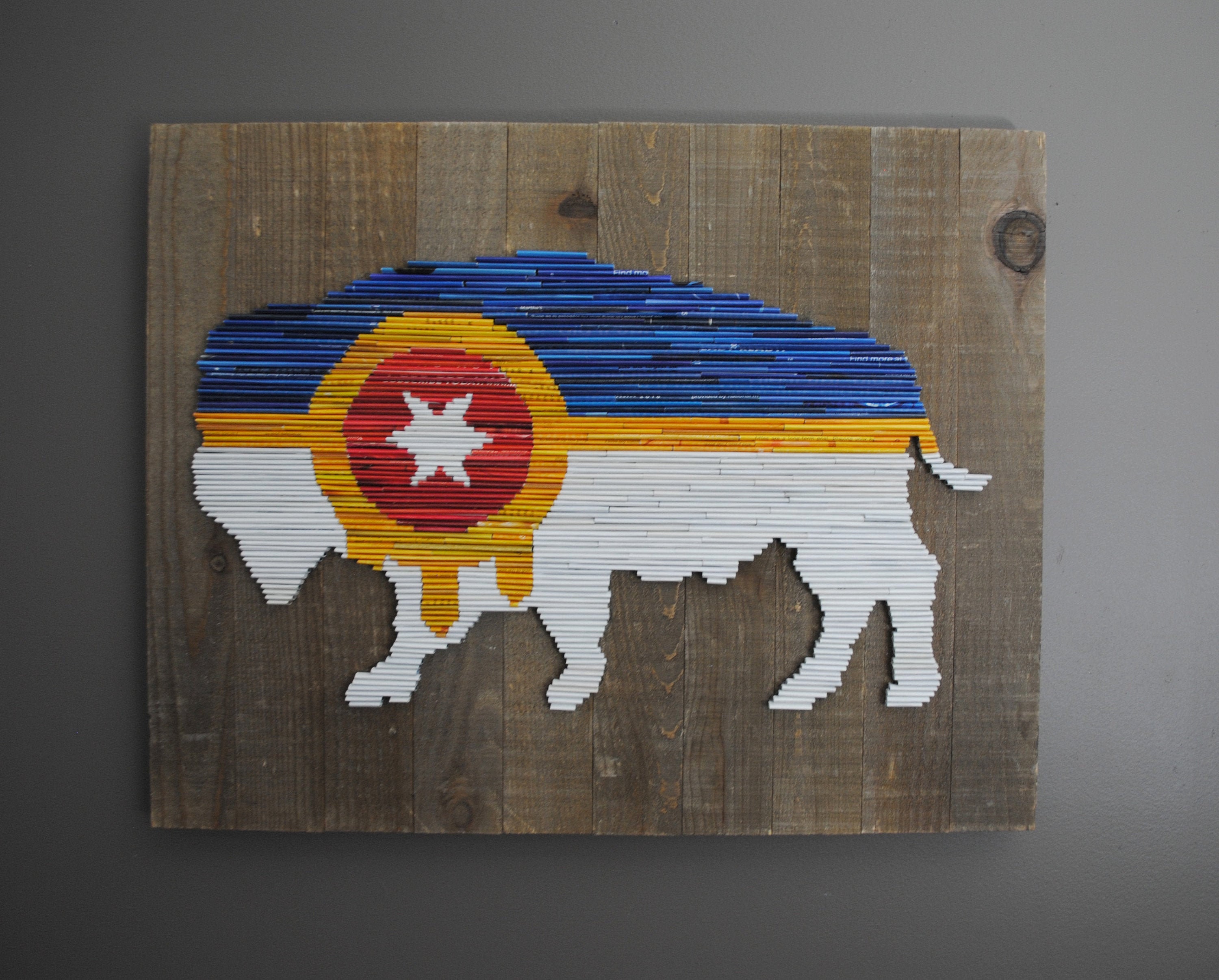 LARGE Tulsa OK flag wall art made from recycled Etsy
