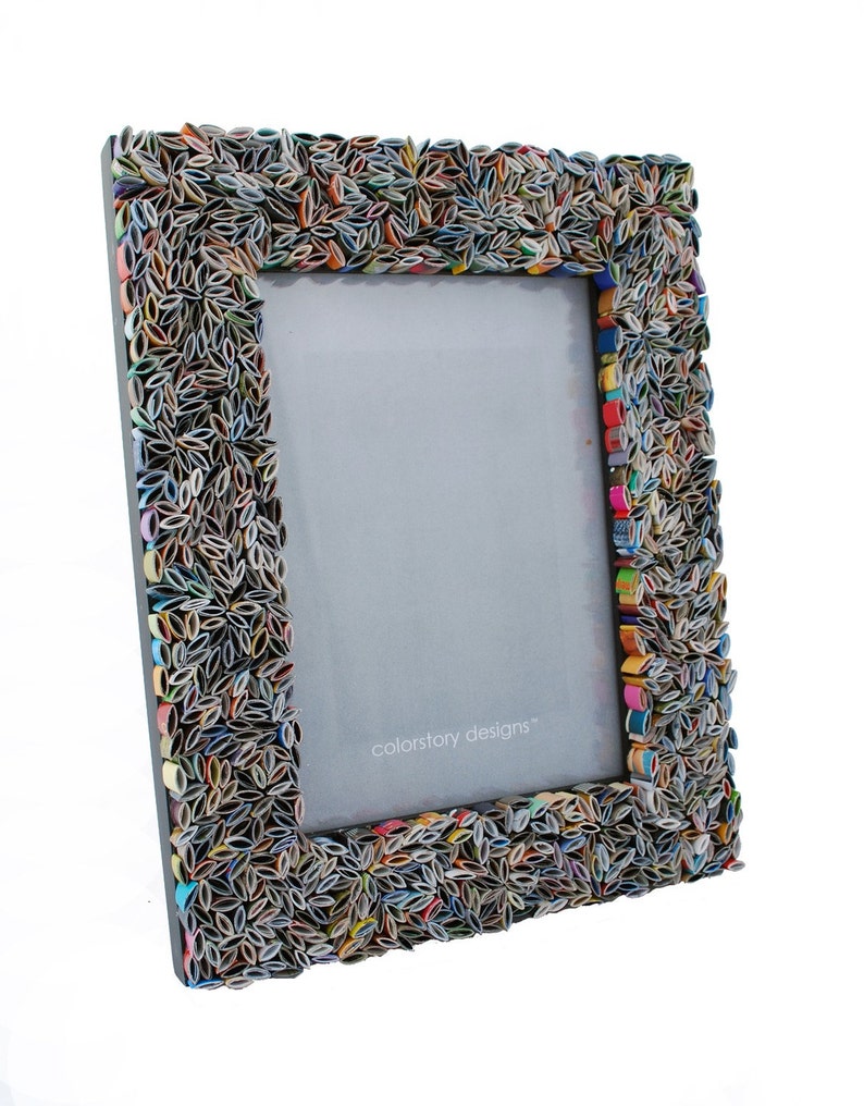 Colorful 5x7 picture frame made from recycled magazines Etsy