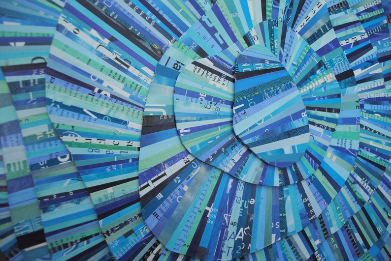 Colorful organic wall art made from recycled magazines Etsy