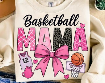 Pink Leopard Basketball Mama PNG: Girly Sports Mom Design (Digital Download)