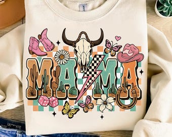 Western Mama PNG: cowgirl-sublimatieontwerp (digitale download)