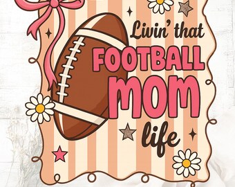 Football Mom Life PNG: Glitter Game Day Sublimation Design (Digital Download