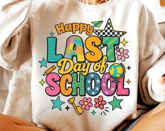 Glücklicher letzter Schultag PNG: Lehrer Schüler Clipart (digitaler Download)