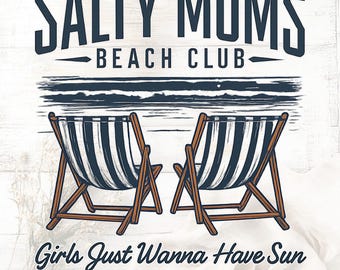 Salty Moms Beach Club PNG: Retro Summer Design (Digital Download)