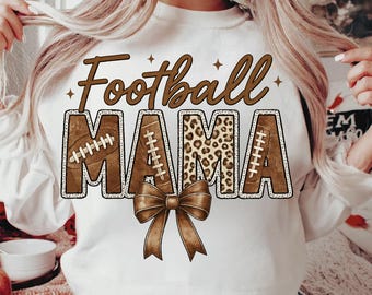 Coquette Football Mama PNG, Retro Match Day Design (Digital Nedladdning)