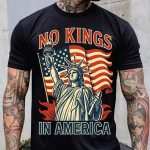 No Kings in America PNG: Feminist Anti-Trump 4th of July Design (Digital Download)
