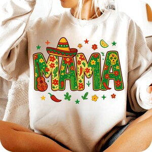 Mexican Mama PNG, Cinco de Mayo Sublimation, Fiesta Mom Design, Floral Sombrero PNG, Mexican Party Clipart, Festival 2025 Digital Download