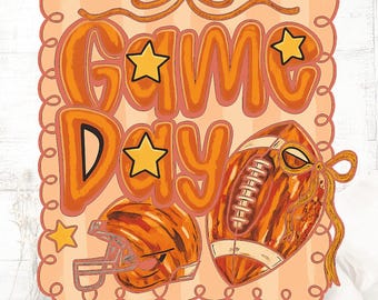 Football Mama PNG: Retro Game Day Sublimation Design (Digital Download)