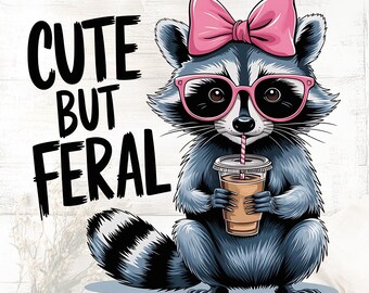 Snarky Raccoon PNG – Feral Design (Digital Download)