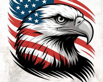 American Flag Eagle PNG: patriottisch sublimatieontwerp (digitale download)
