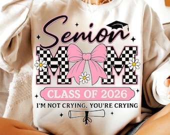 Senior Mom 2026 PNG: Coquette Graduation Design (Digital Download)