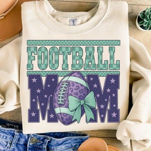 Football Mom PNG: Leopard Print Sublimation Design (Digital Download)