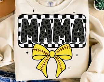 Retro Softball Mama PNG: Coquette Game Day Design (Digital Download