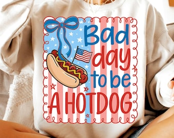 Funny 4th of July Hotdog PNG, Patriotic Sublimation (Digital Download)