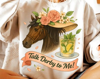 Talk Derby to Me PNG: ケンタッキー競馬デザイン（デジタルダウンロード）