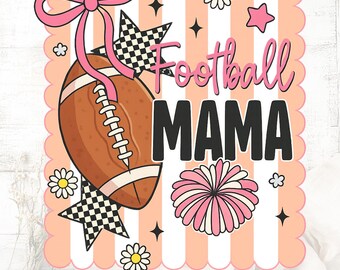 Football Mama PNG: Preppy Game Day Sublimation Design (Digital Download)