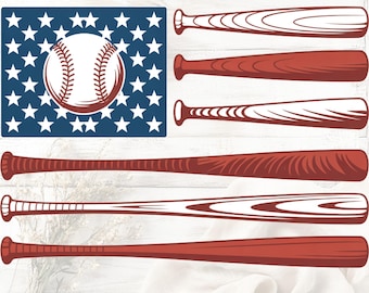 Retro American Flag Baseball PNG: Patriotic 4th of July Sublimation (Digital Download)