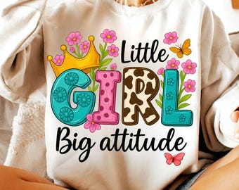 Sassy Toddler PNG: Leopard Floral Western Girl Design (Digital Download