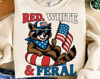 Feral Raccoon 4th of July PNG: Funny Hot Dog Design (Digital Download)