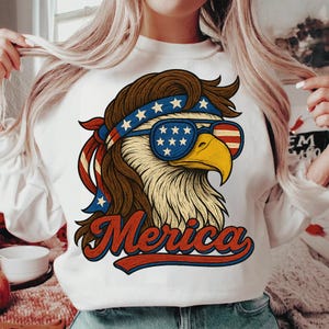 Retro 4th of July Eagle PNG: Patriotic Clipart (Digital Download)