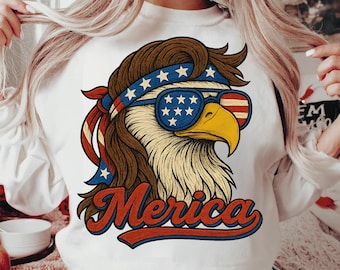 Retro 4th of July Eagle PNG: Patriotic Clipart (Digital Download)