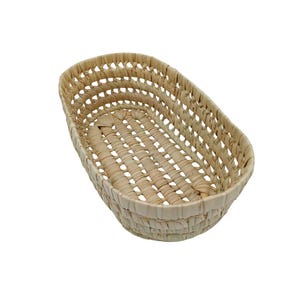 Rechthoekige opbergmand, geweven natuurlijke vezels, 30x15x10 cm, natuurlijke kleur
