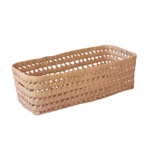 Rectangular Storage Basket, Handwoven in Natural Palm, Handmade Basket 40x20x10cm