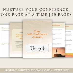 Self Confidence Journal - Self Esteem Worksheets - Confidence Building Workbook - Self Discovery Workbook
