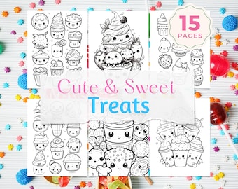 Kawaii Food Coloring Book – 15 Treat Pages (Digital Download