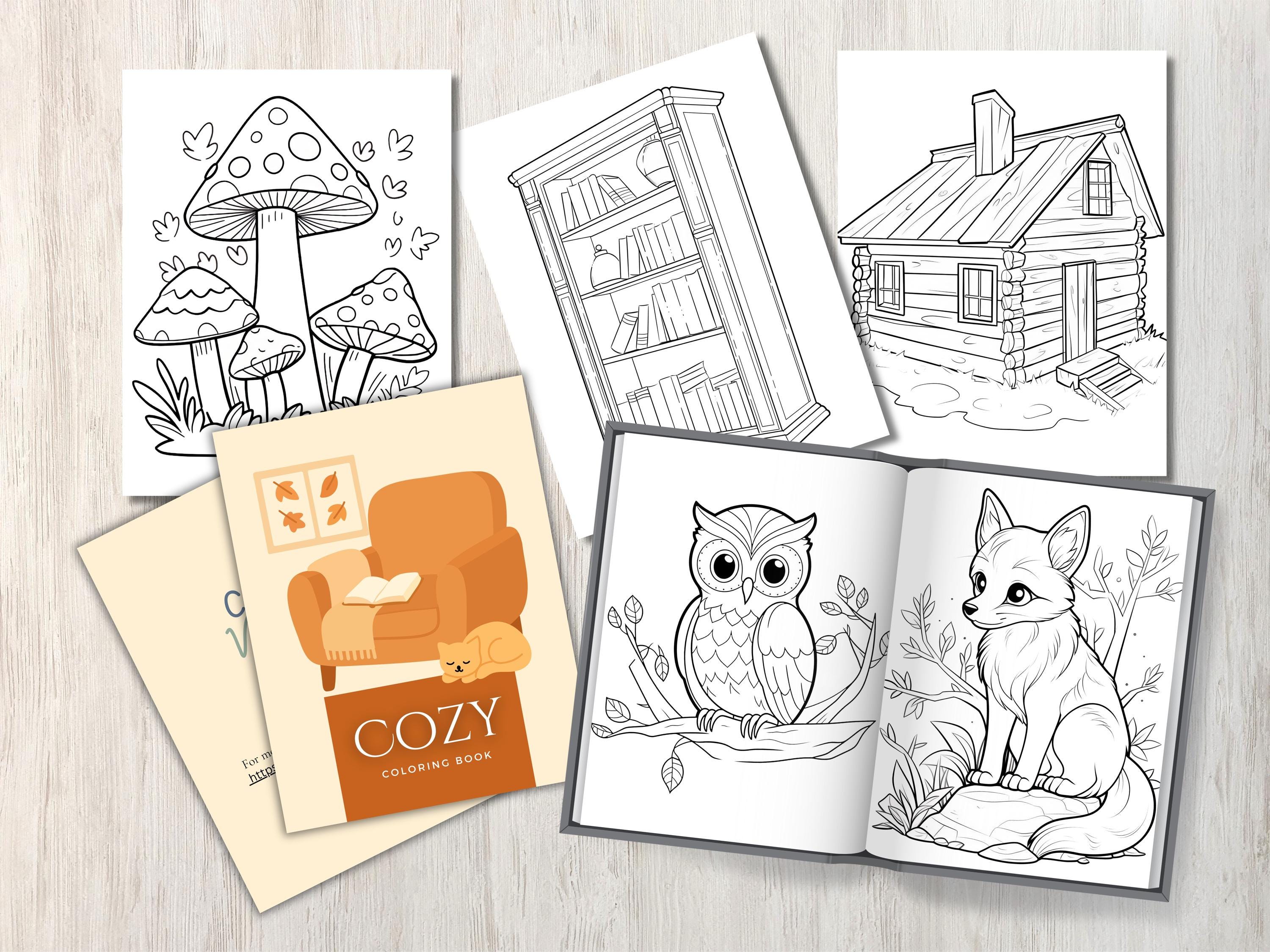 Comfort Coloring Pags Cozy Coloring Book | Cottagecore & Comfort Designs | Printable Relaxing ...