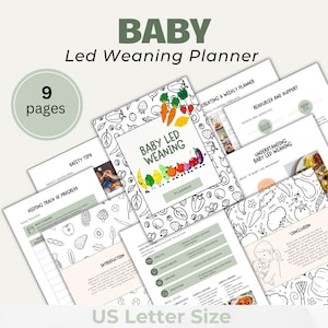 Baby Led Weaning Meal Planner - Baby Food Tracker - First Foods Checklist - Infant Nutrition Guide
