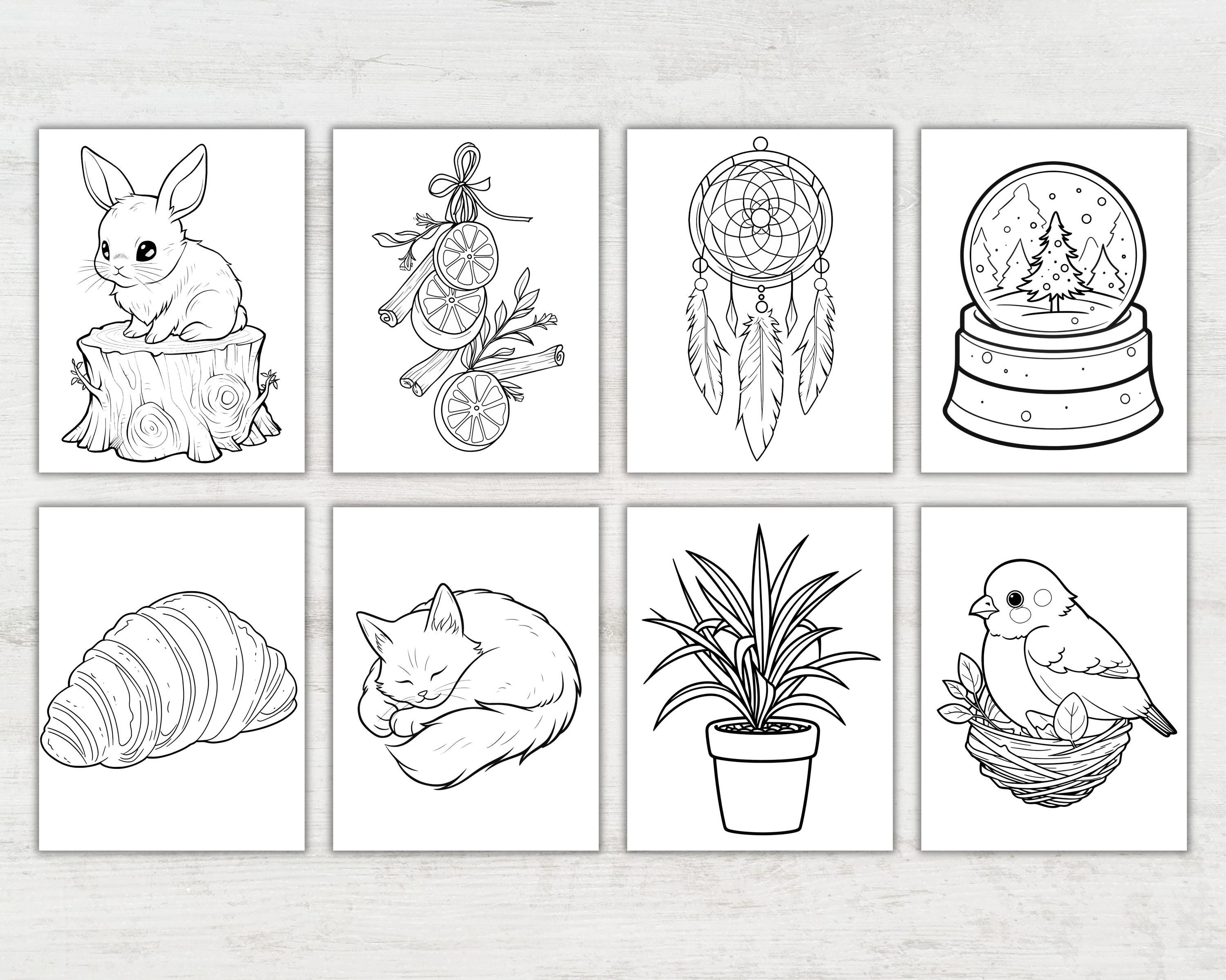 Comfort Coloring Pags Cozy Coloring Book | Cottagecore & Comfort Designs | Printable Relaxing ...