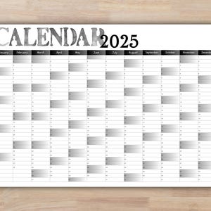 2025 Yearly Planner on 1 Page Minimalist Design Printable PDF Perfect