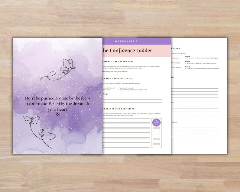 Confidence Ladder Chart.pdf Confidence Building Worksheets | Self-esteem, Affirmations (PDF) - Etsy