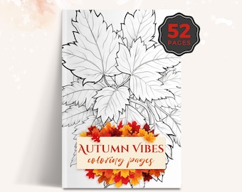 Cozy Autumn Coloring Book – 52 Page Animal Designs (Digital Download)