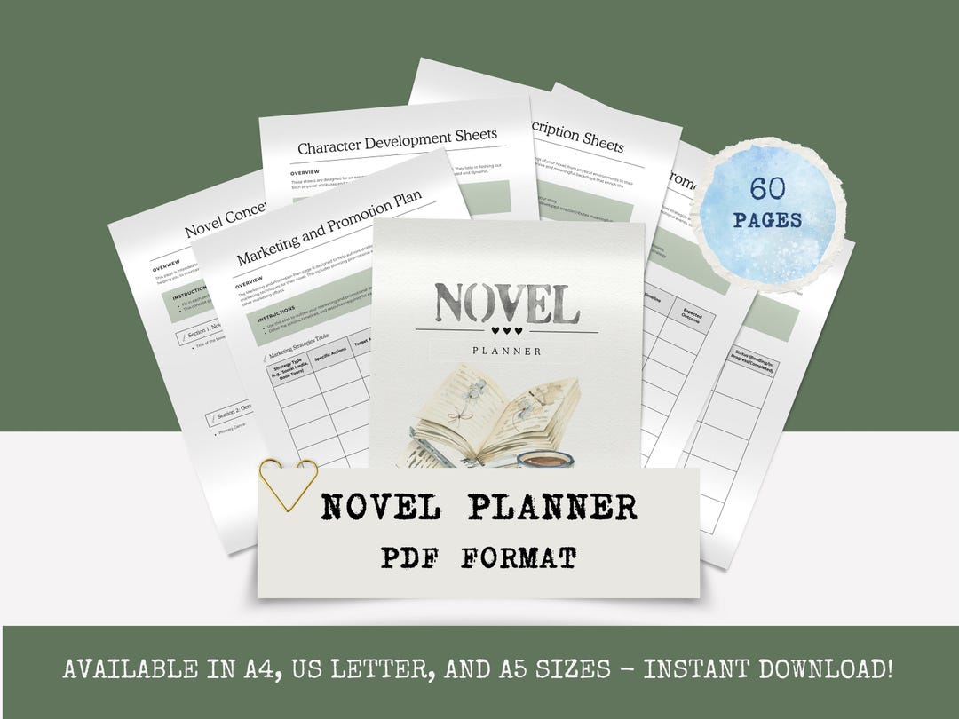 Novel Planner Planner - Character Development Workbook - Printable ...