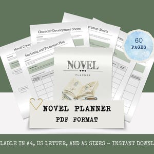 Novel Planner Planner - Character Development Workbook - Printable Character Planner - Writing Guide for Authors - Writing Template