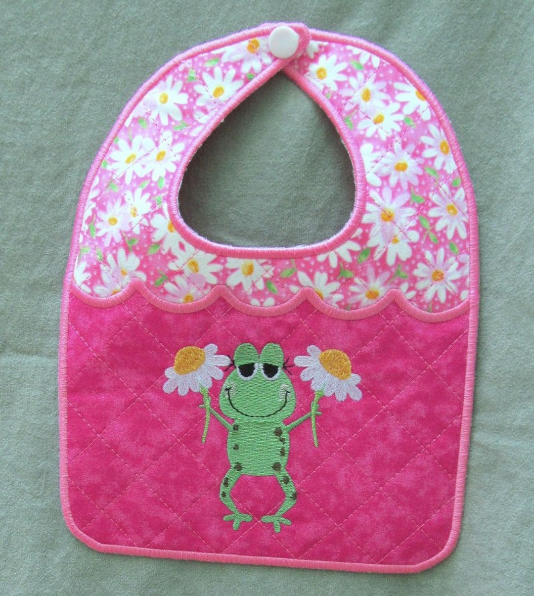 Machine Embroidery Designithnewborn Baby Bibgirl Frog Holding