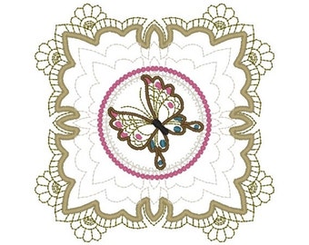 Machine Embroidery Design- Butterfly 04-Quilt Block-3 sizes included!
