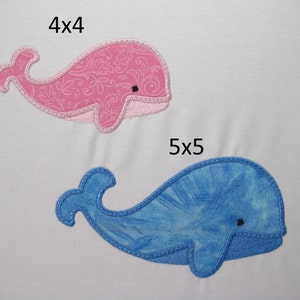 Machine Embroidery Design- Applique Whale includes 2 sizes!