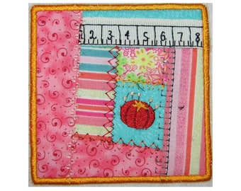 Machine Embroidery Design-ITH-Sewing #05-Crazy Quilt Block with 4 sizes included!