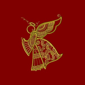 Machine Embroidery Design- Angelic Fantasy #01-SINGLE Design in 4 sizes!