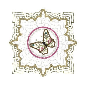 Machine Embroidery Design- Butterfly 05-Quilt Block-3 sizes included!