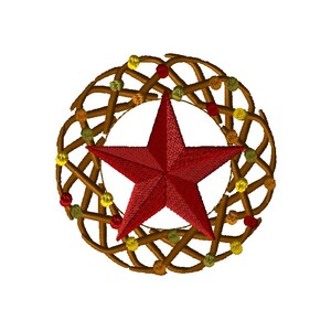 Machine Embroidery Design-Fabulous Fall-10-Star Wreath-4x4 hoop