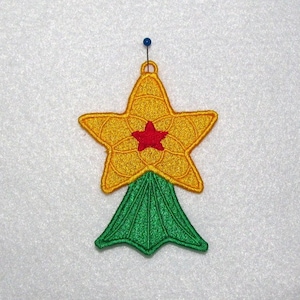 Machine Embroidery Design-FSL-Star Ornament for 4x4 Hoop.