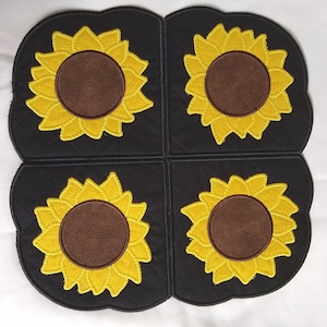 Machine Embroidery Design | In the Hoop | Doily/Candle Mat/Runner/Placemat | Applique Sunflower includes 2 sizes!