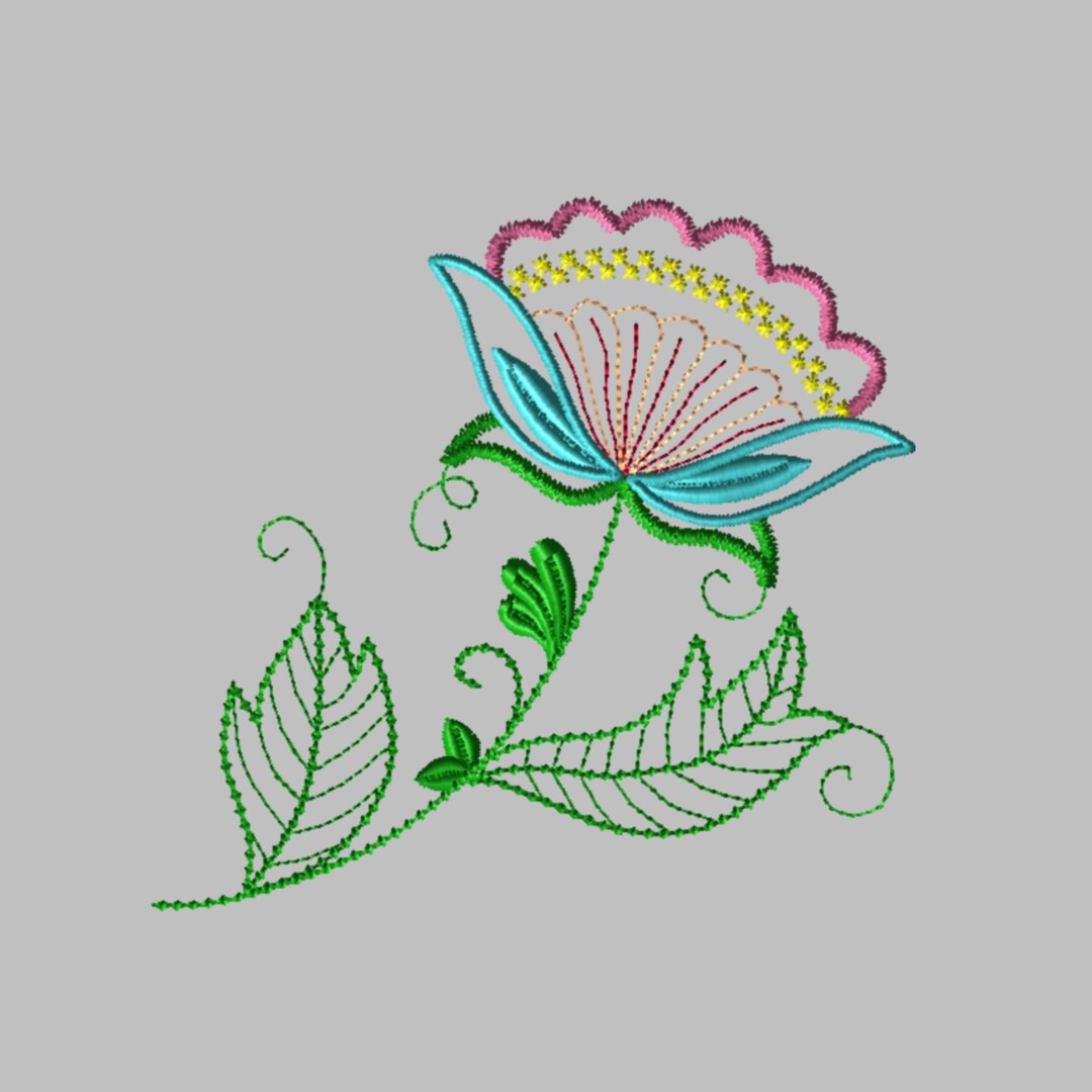 Machine Embroidery Design-jacobean Colorline #07 With 4