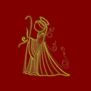 Machine Embroidery Design- Angelic Fantasy #04-SINGLE Design in 4 sizes!
