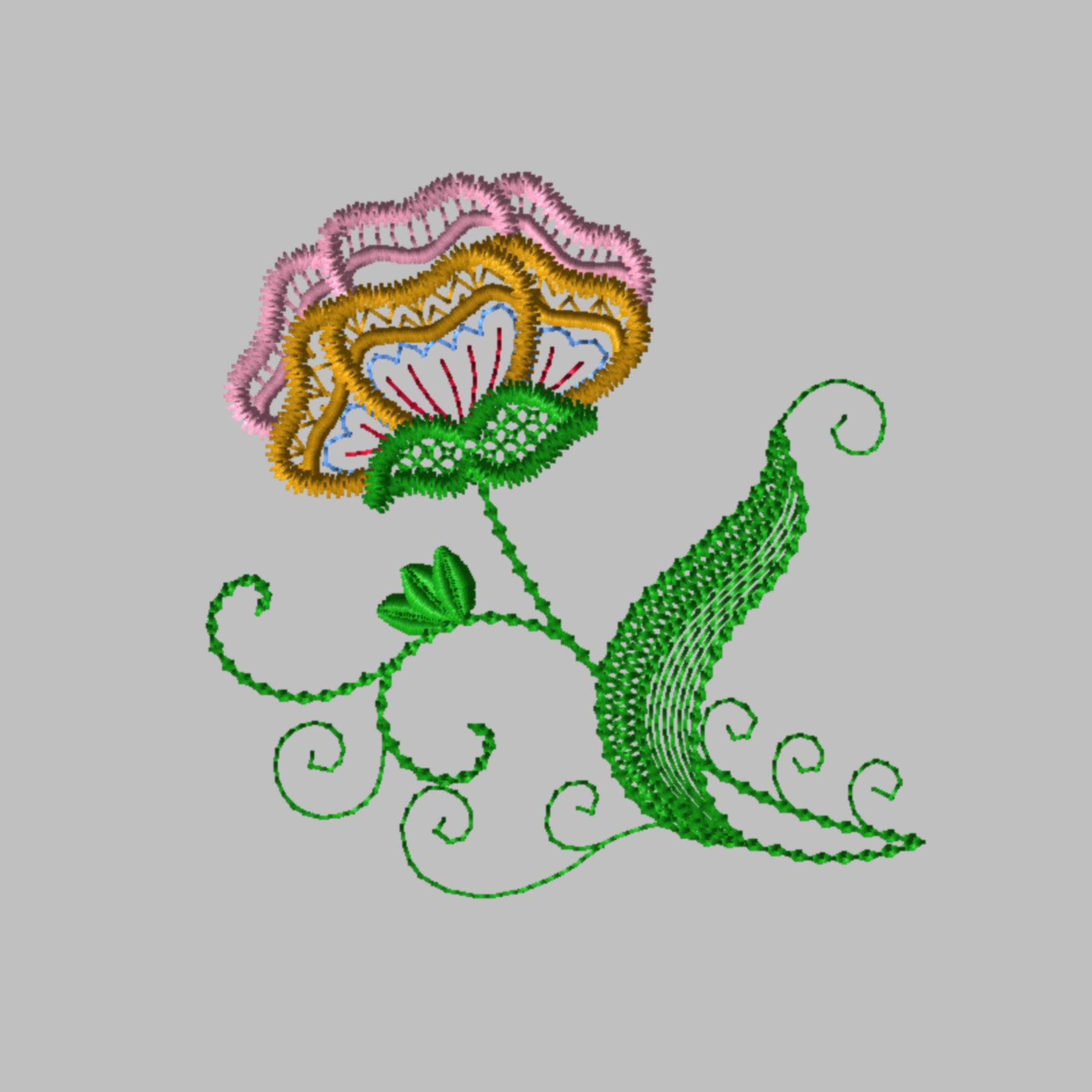 Machine Embroidery Design-jacobean Colorline #01 With 4